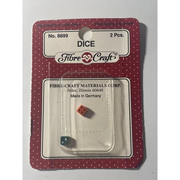 VTG Doll House Miniatures Fibre Craft Material Dice Tennis Racket NWT Vintage - Picture 3 of 4